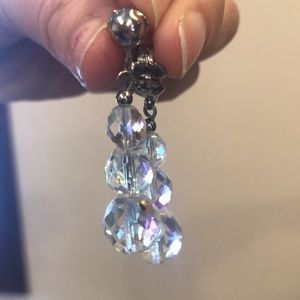 Vintage Clip-on Crystal Drop Earrings